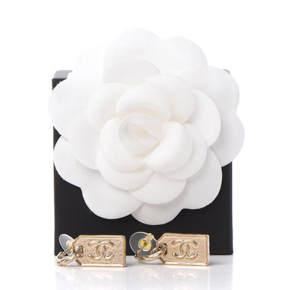Chanel CC Tag Drop Earrings Gold 5 of 5