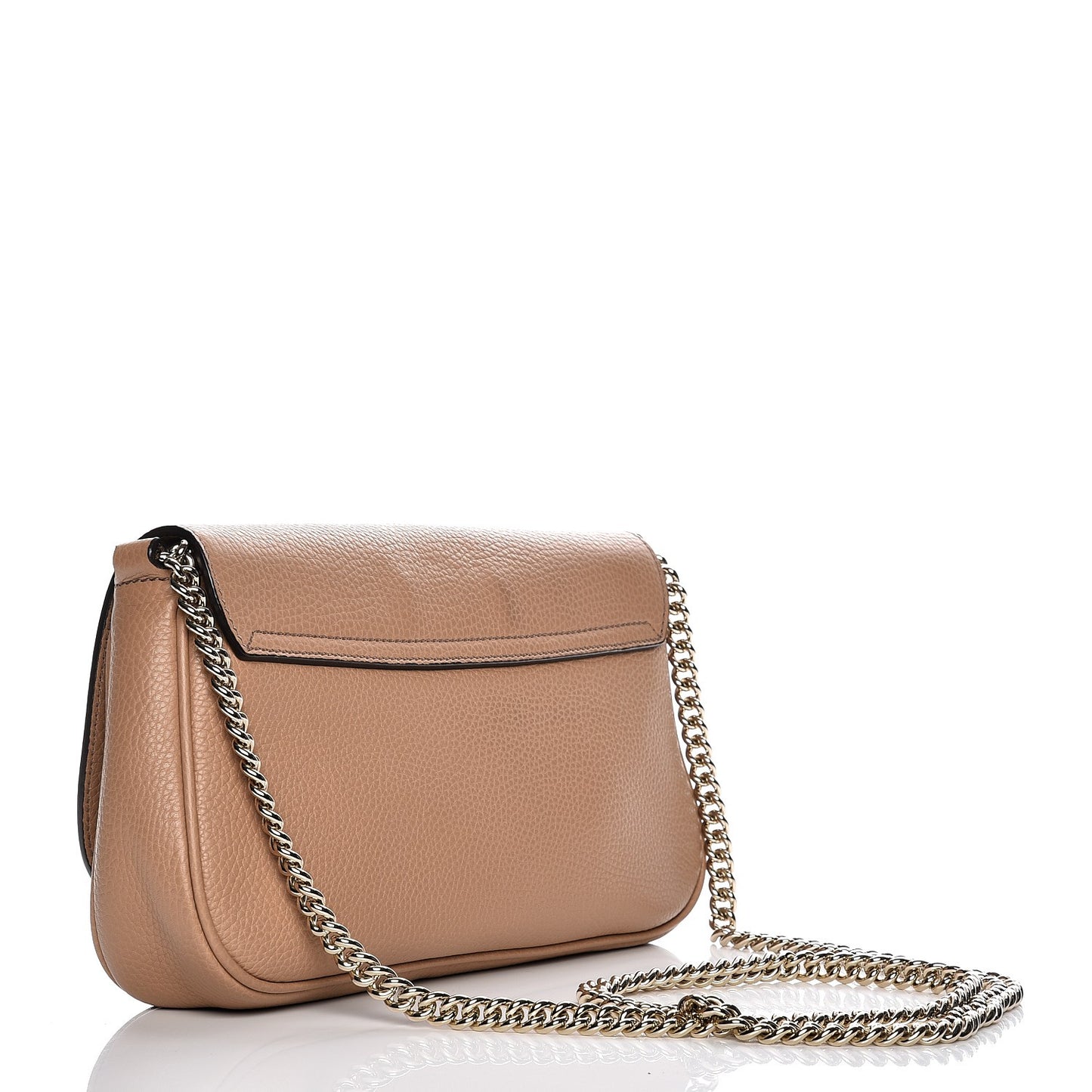 Pebbled Calfskin Medium Soho Flap Crossbody Camelia