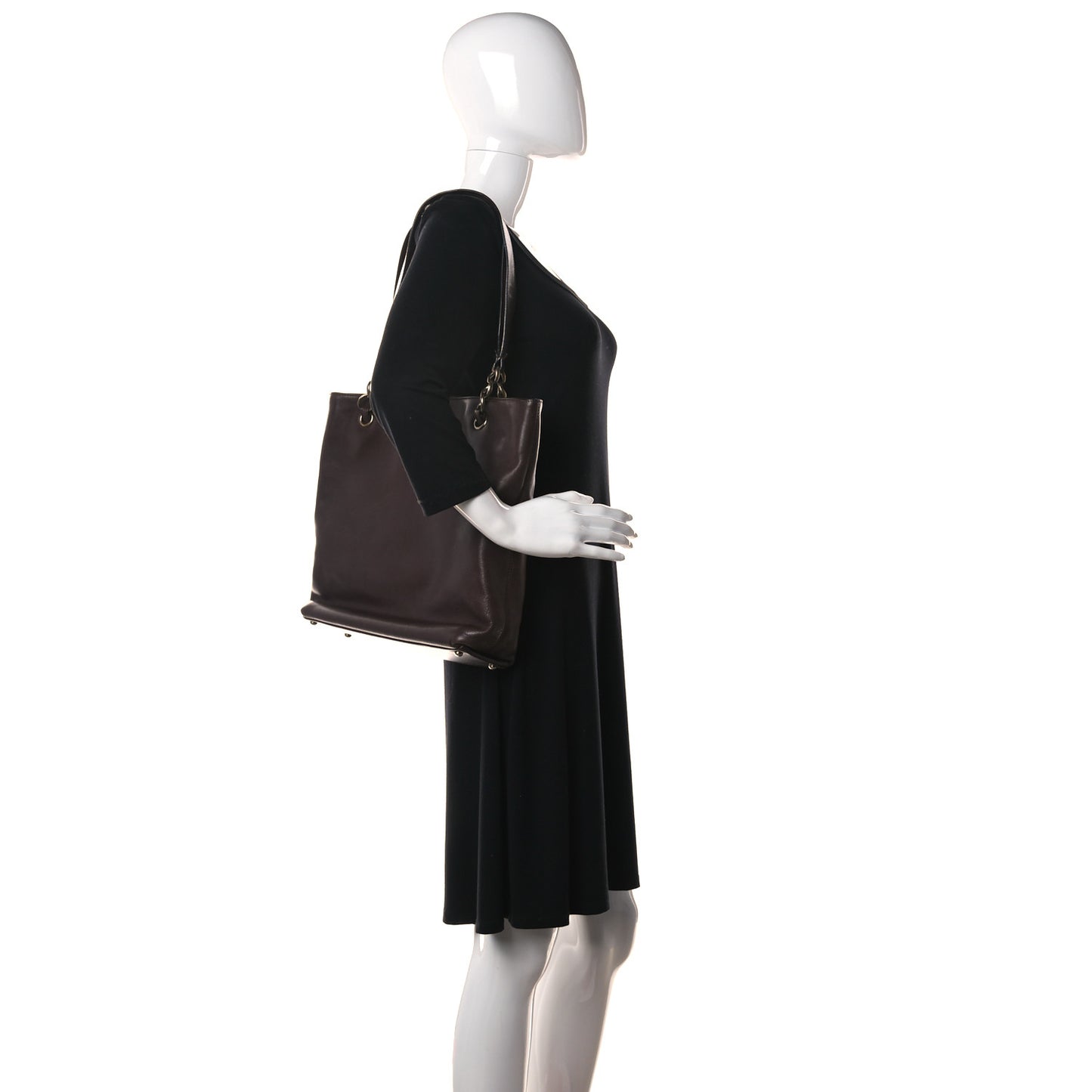 Lambskin North South Tote Burgundy