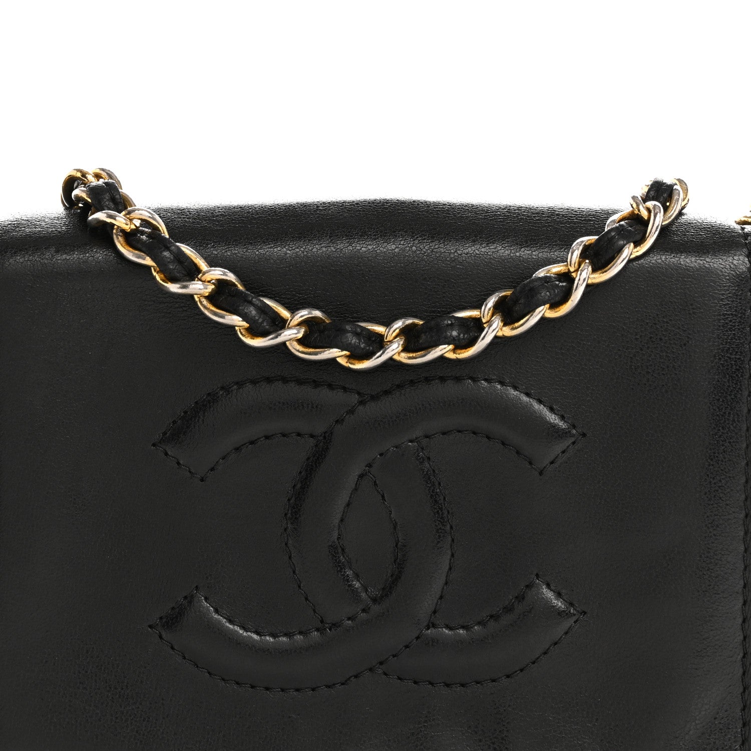 Chanel Lambskin CC Single Flap Black 1757570 – FASHIONPHILE