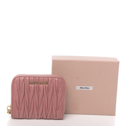 Miu Miu Nappa Matelasse Zip Around Compact Wallet Loto 11 of 11