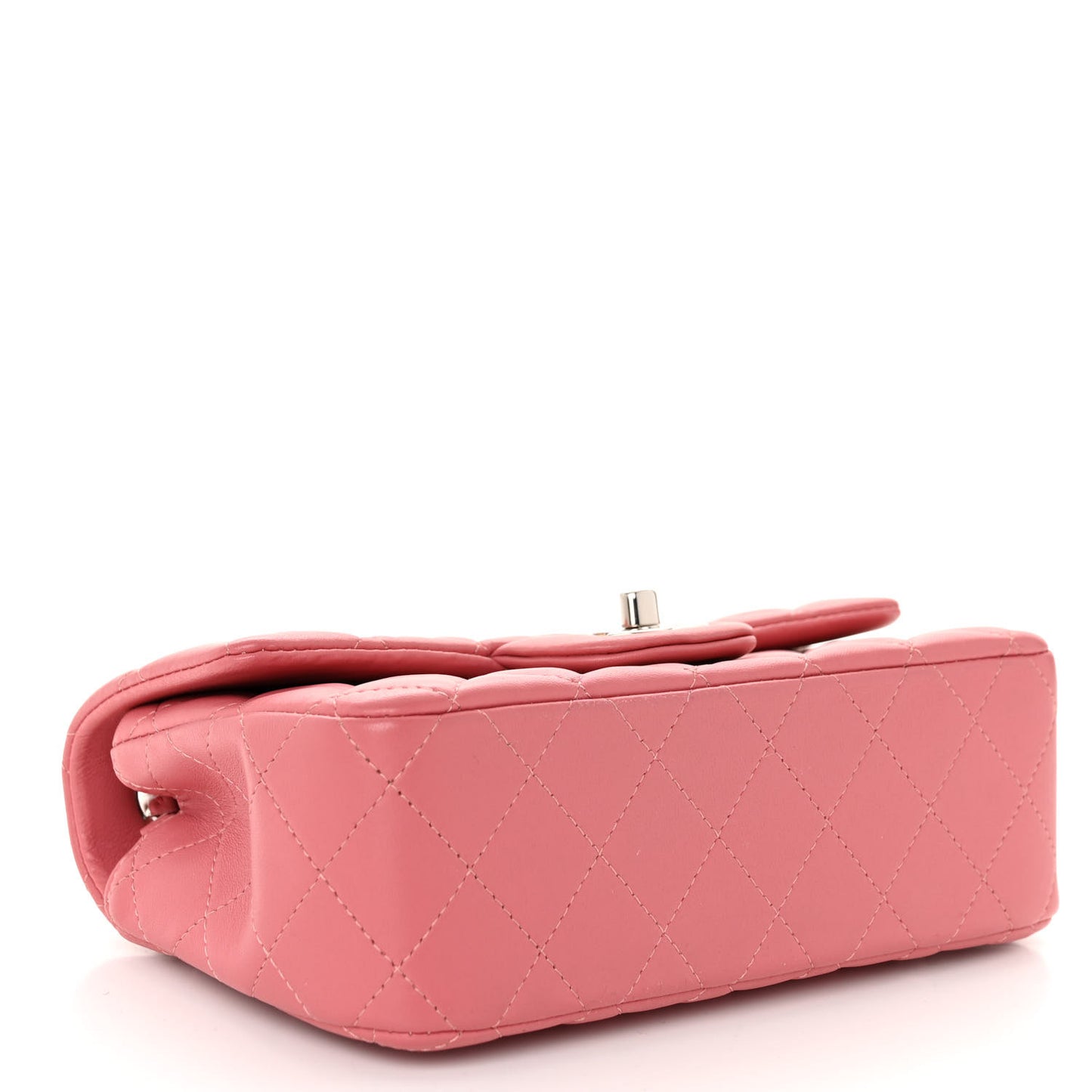 Lambskin Quilted Mini Rectangular Flap Pink