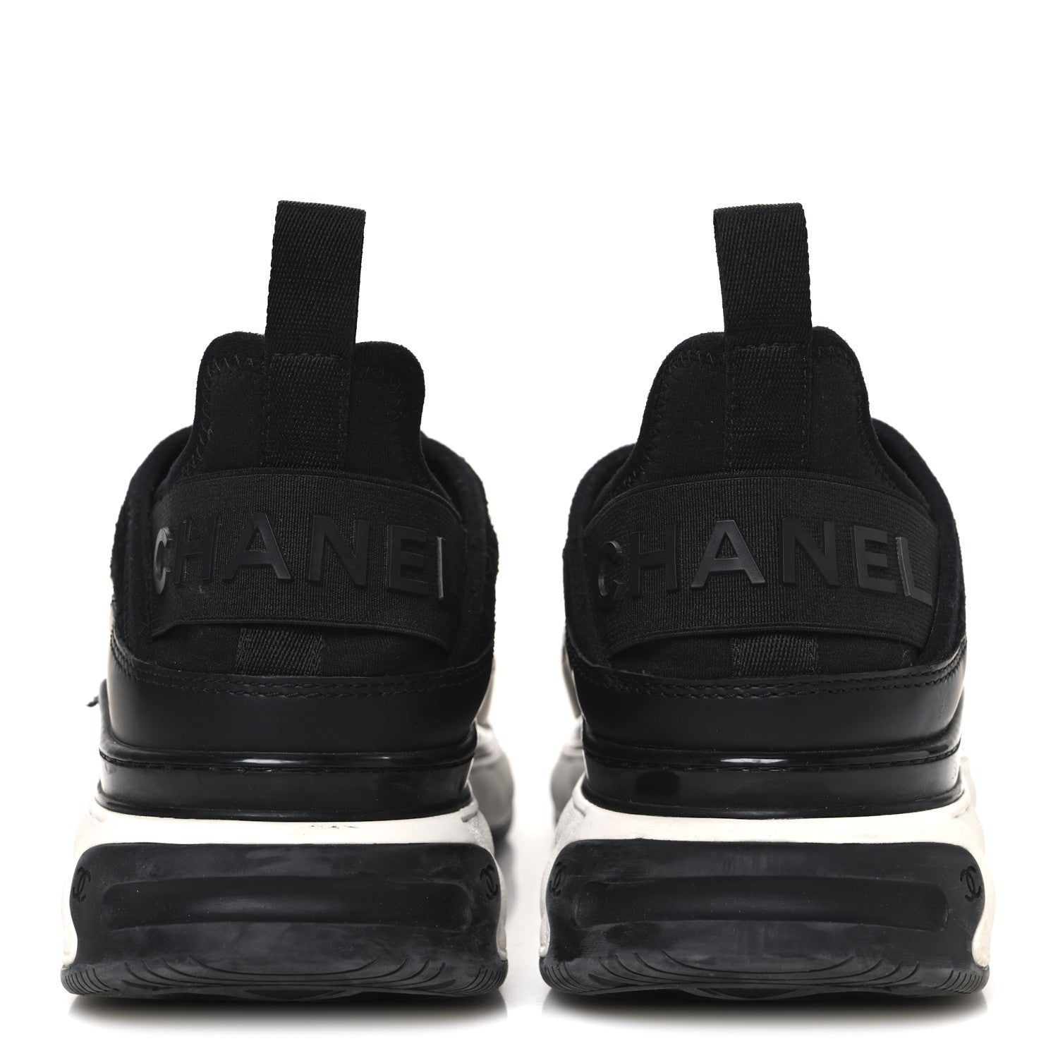 Chanel Velvet Calfskin Mixed Fibers CC Sneakers 37.5 Black 6 of 11