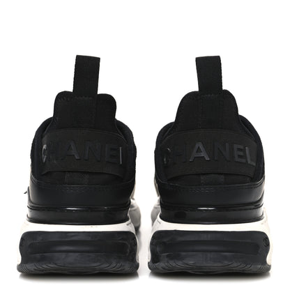 Chanel Velvet Calfskin Mixed Fibers CC Sneakers 37.5 Black 6 of 11