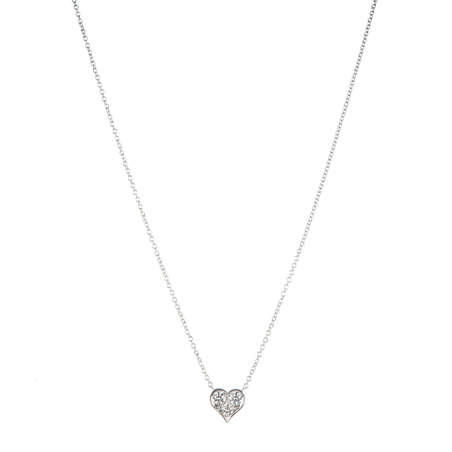 Platinum Diamond Heart Pendant Necklace