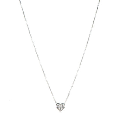 Tiffany Platinum Diamond Heart Pendant Necklace 1 of 4