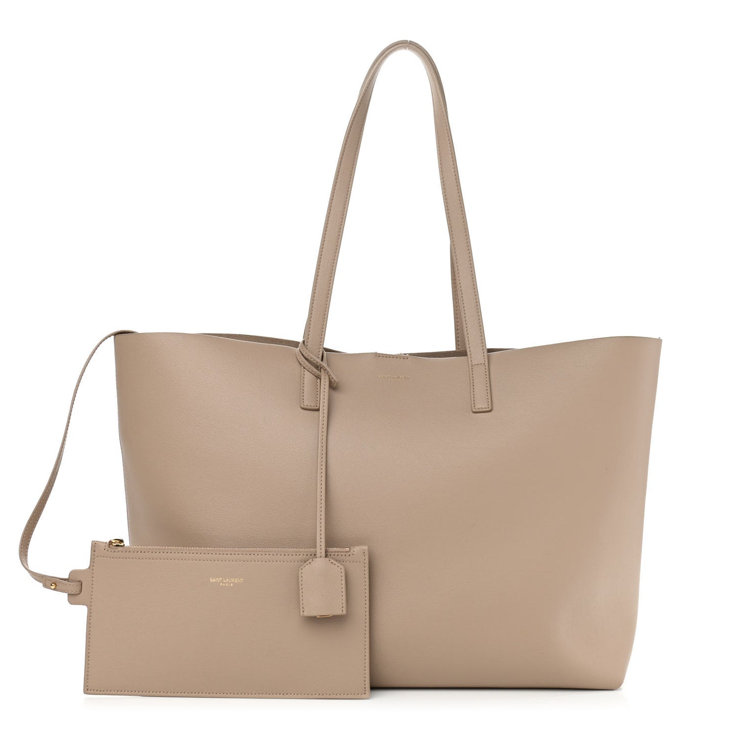 Calfskin Large Shopping Tote Dark Beige