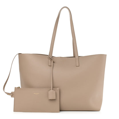 Saint Laurent Calfskin Large Shopping Tote Dark Beige 1 of 12