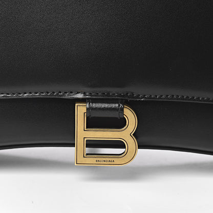 Balenciaga Shiny Box Calfskin Medium Hourglass Top Handle Bag Black 10 of 10