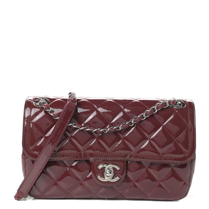 Chanel Patent Quilted Large Coco Shine Flap Burgundy 1 of 10