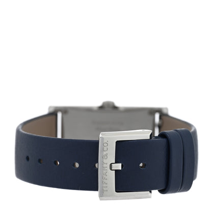 Tiffany Stainless Steel Calfskin 22mm East West Quartz Watch Blue 3 of 5