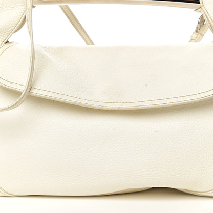 Prada Vitello Daino Metal Bar Top Handle Shoulder Bag White 18 of 18
