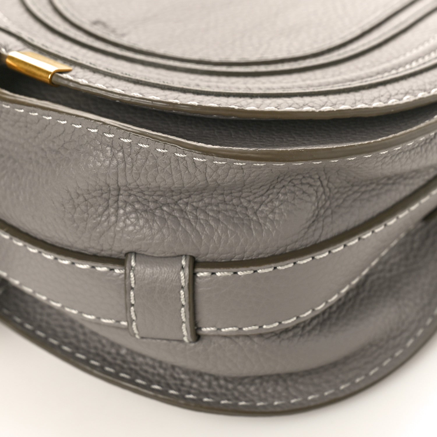 Chloe Calfskin Mini Marcie Round Crossbody Bag Cashmere Grey 8 of 8