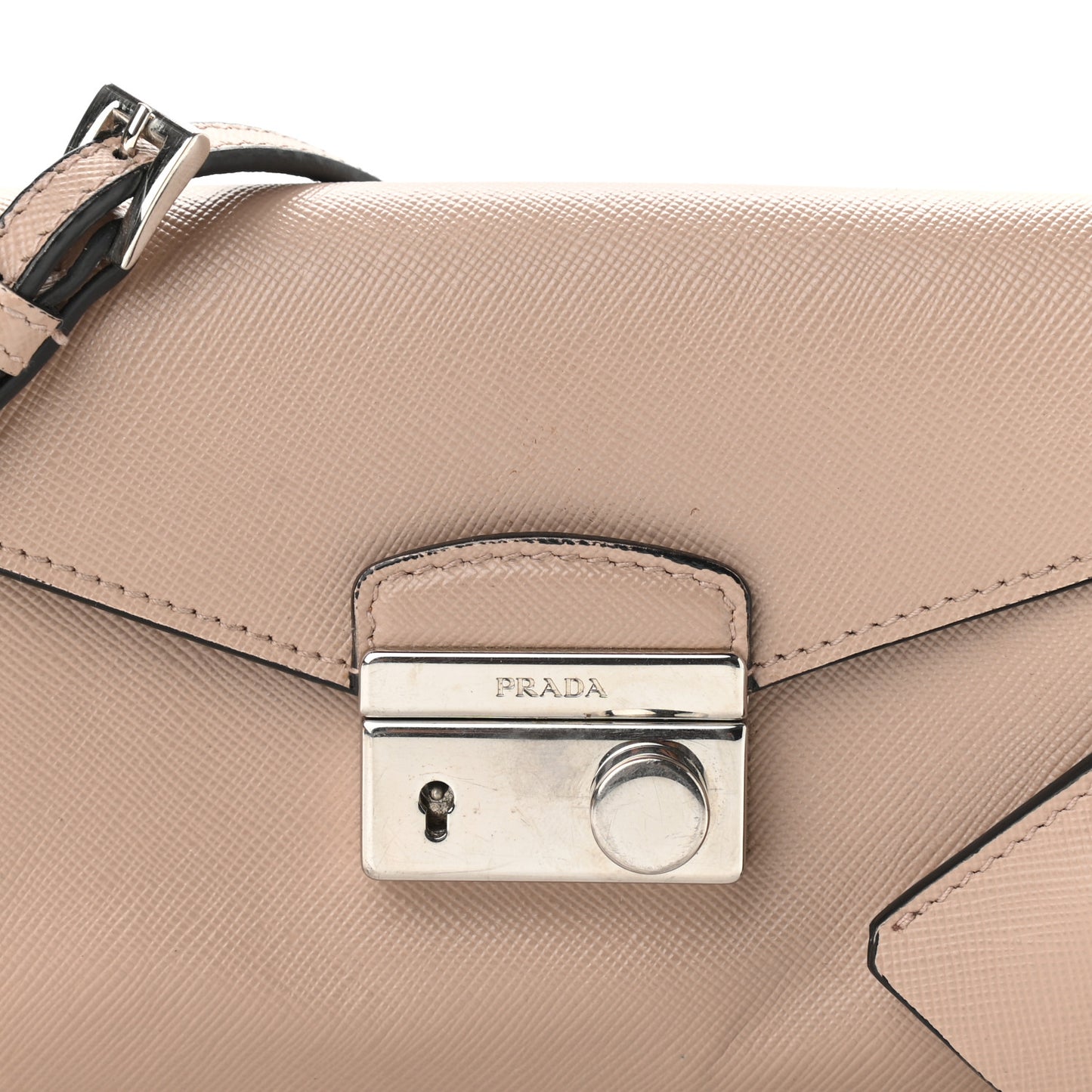 Saffiano Lux Sound Shoulder Bag Cipria