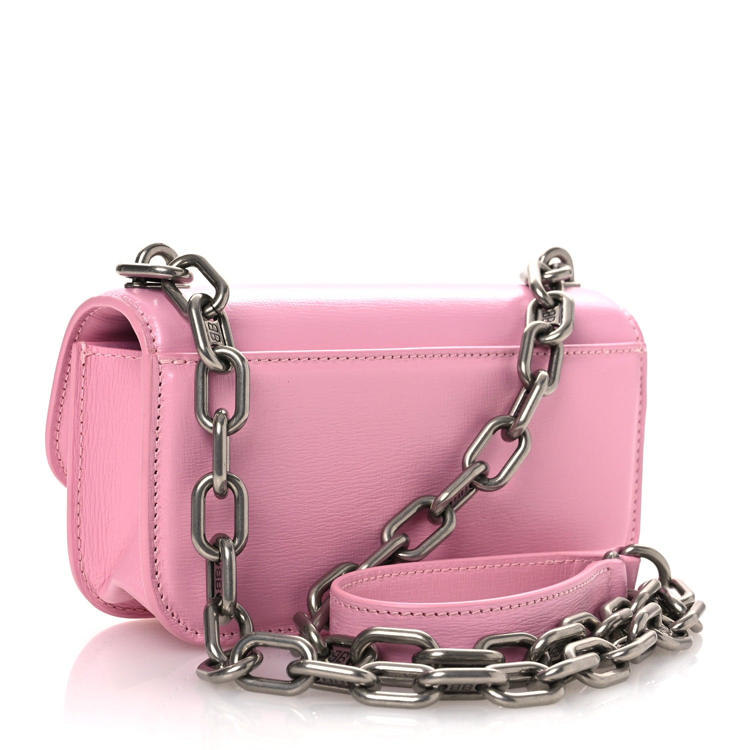 Balenciaga Calfskin Stripe Embossed Gossip Chain Bag XS Candy Pink 3 of 14