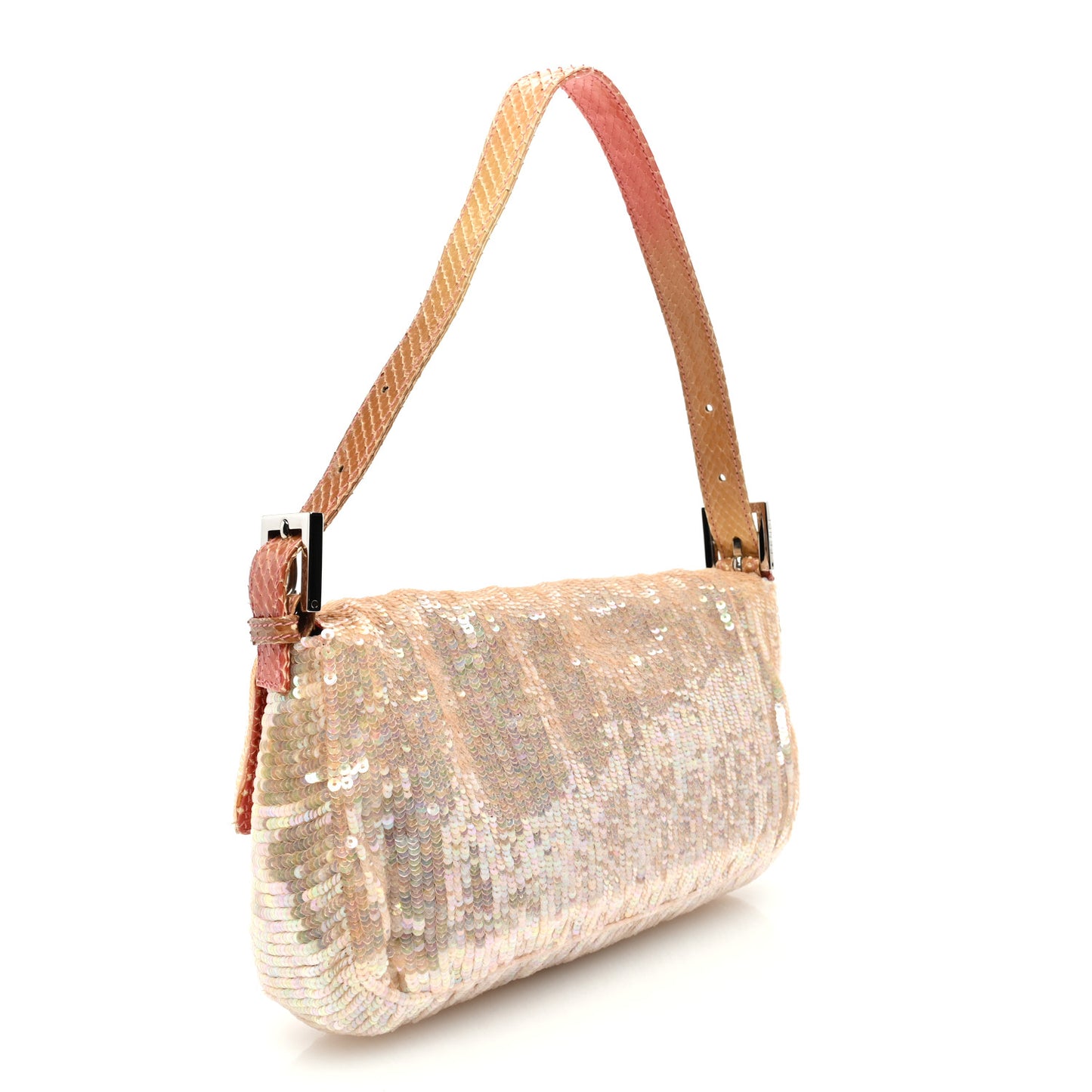 Snakeskin Sequins Baguette Pink