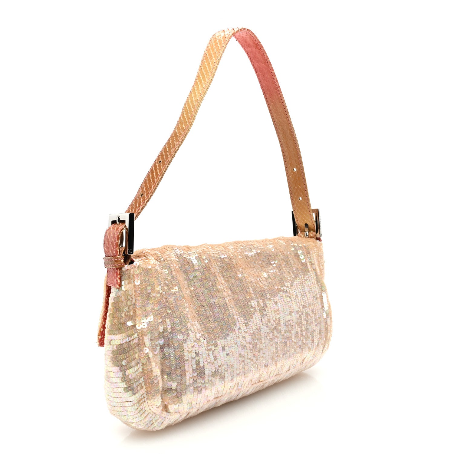 Fendi Snakeskin Sequins Baguette Pink 3 of 11