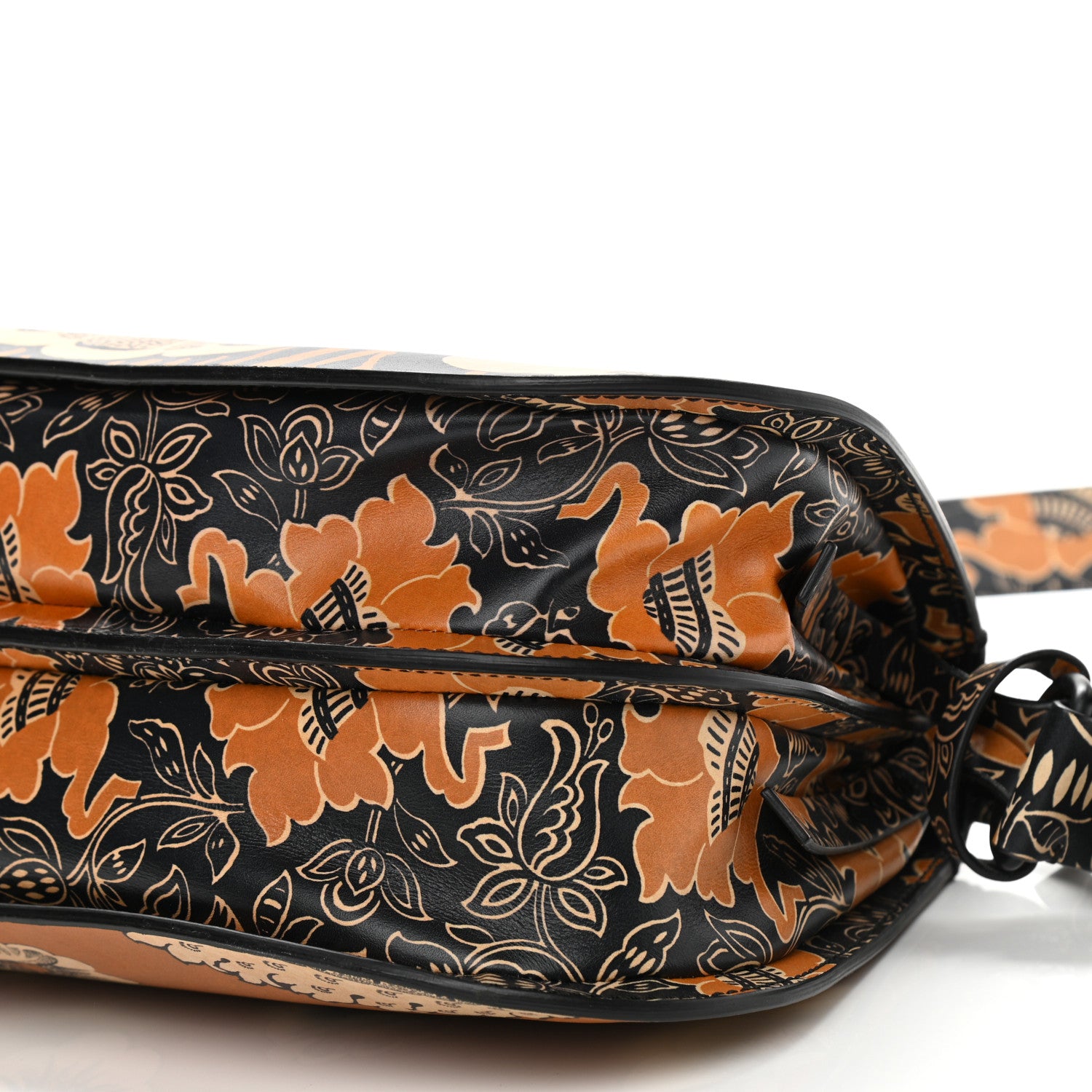 Valentino Garavani Calfskin Floral Print Mime Hobo Brown 8 of 8