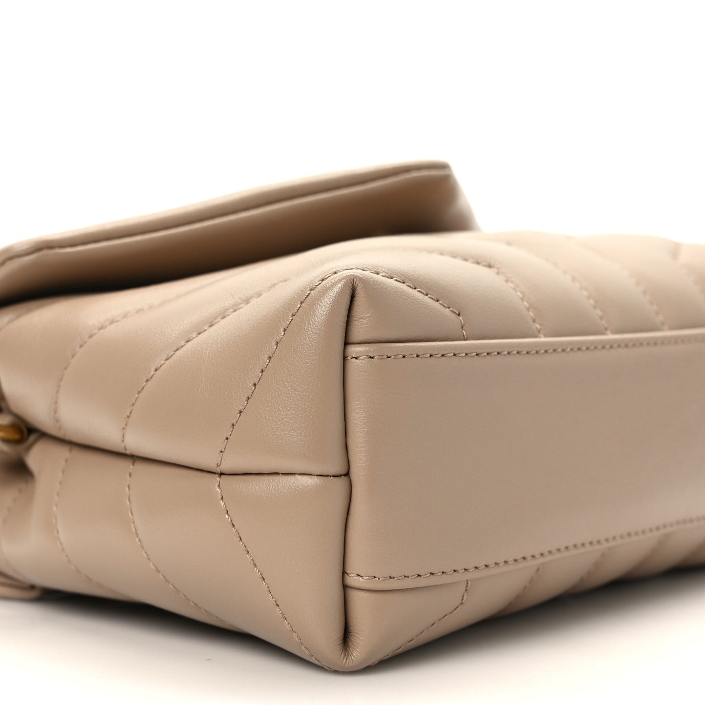 Calfskin Y Quilted Monogram Toy Loulou Crossbody Bag Dark Beige