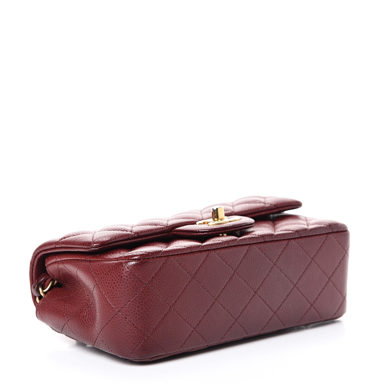 Chanel Caviar Quilted Mini Rectangular Flap Burgundy 3 of 11