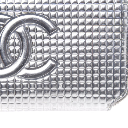 Chanel Patent Embossed CC Zip Around Wallet Silver 12 of 14