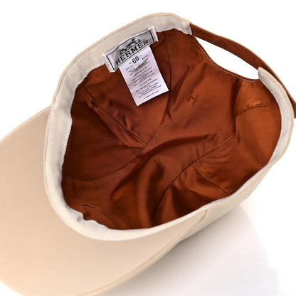 Hermes Cotton Davis H Primavera Hat 60 Blanc Creme 5 of 8