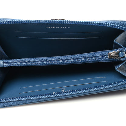 Chanel Lambskin Quilted Small Boy Zip Around Wallet Blue 5 of 11