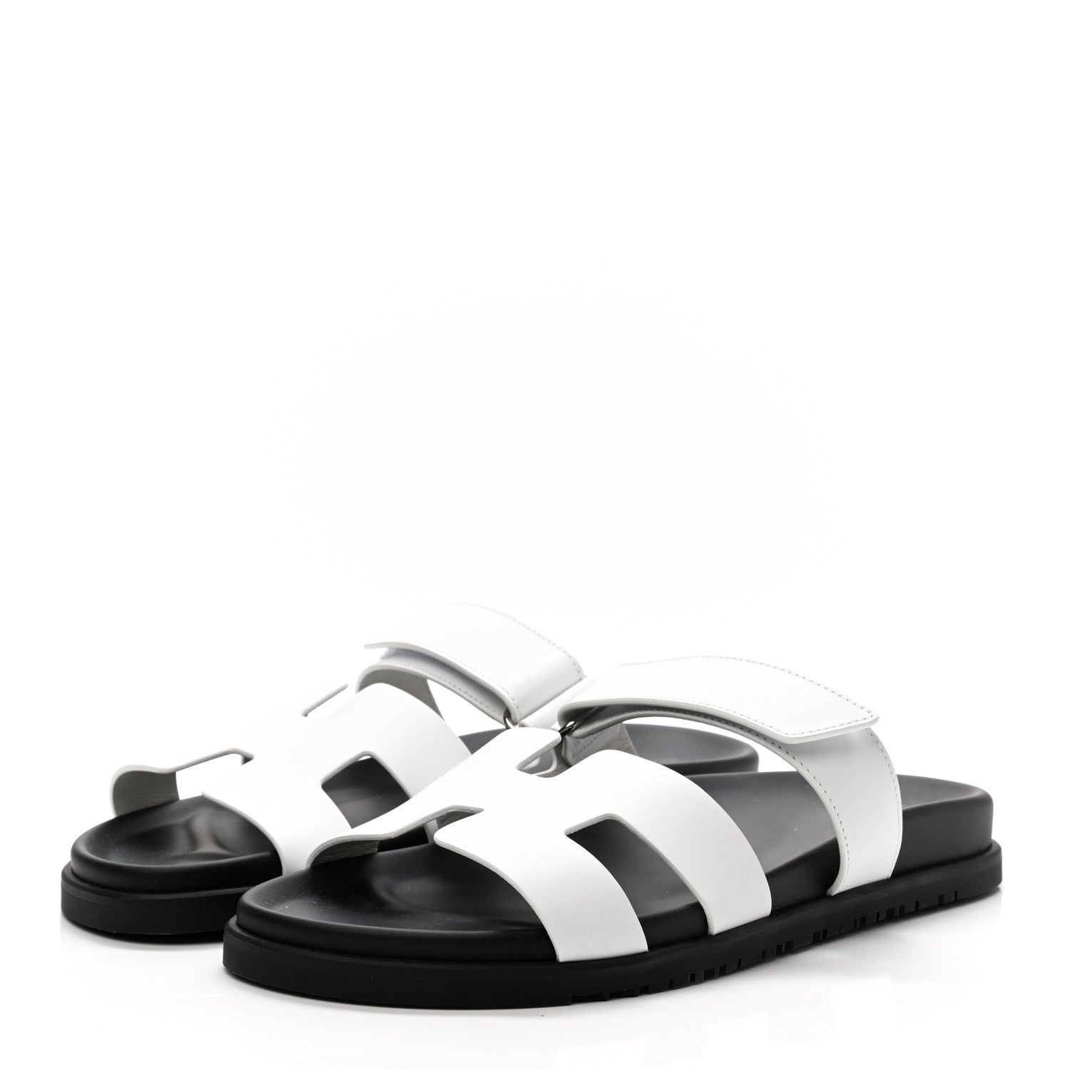 Hermes Calfskin Womens Chypre Sandals 41 White 3 of 9
