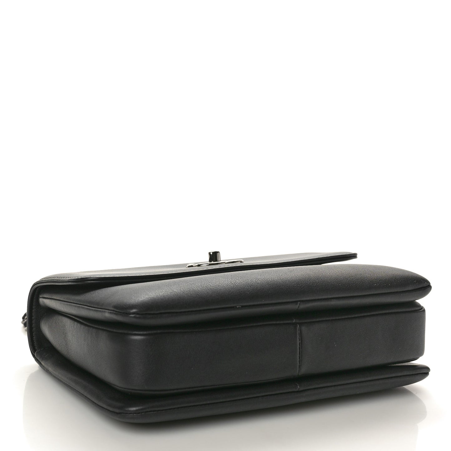 Calfskin Small Trendy CC Dual Handle Flap Bag Black