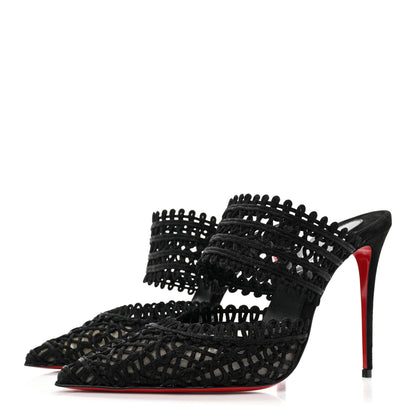 Christian Louboutin Rete Macrame Deia 100 Mule Sandals 38 Black 3 of 9