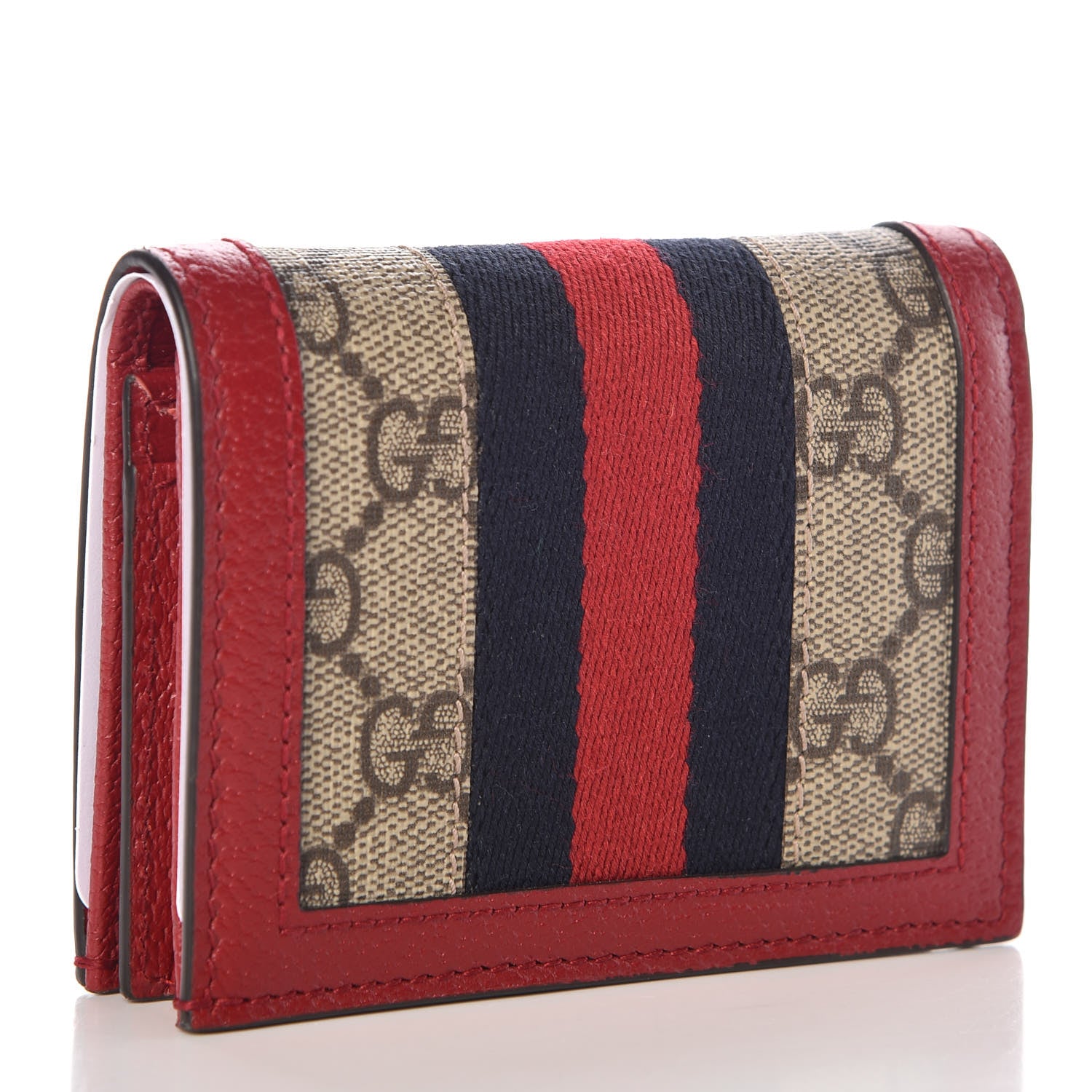 Gucci GG Supreme Monogram Queen Margaret Card Case Red 3 of 8