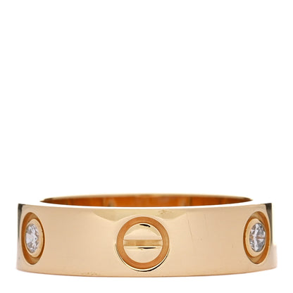 Cartier 18K Yellow Gold 3 Diamond 5.5mm LOVE Ring 55 7.25 3 of 4