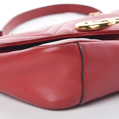 Gucci Calfskin Matelasse Small GG Marmont Shoulder Bag Hibiscus Red 7 of 9