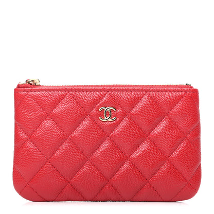 Chanel Caviar Quilted Small Cosmetic Case Red 1 of 8