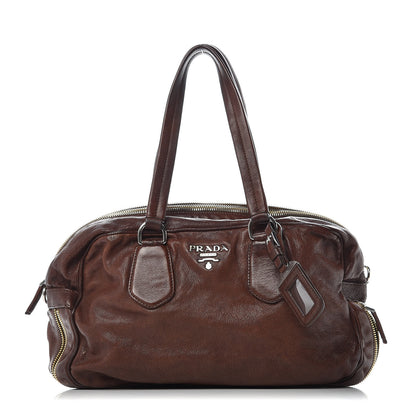Prada Cervo Antik Bowler Tote Brown 1 of 10