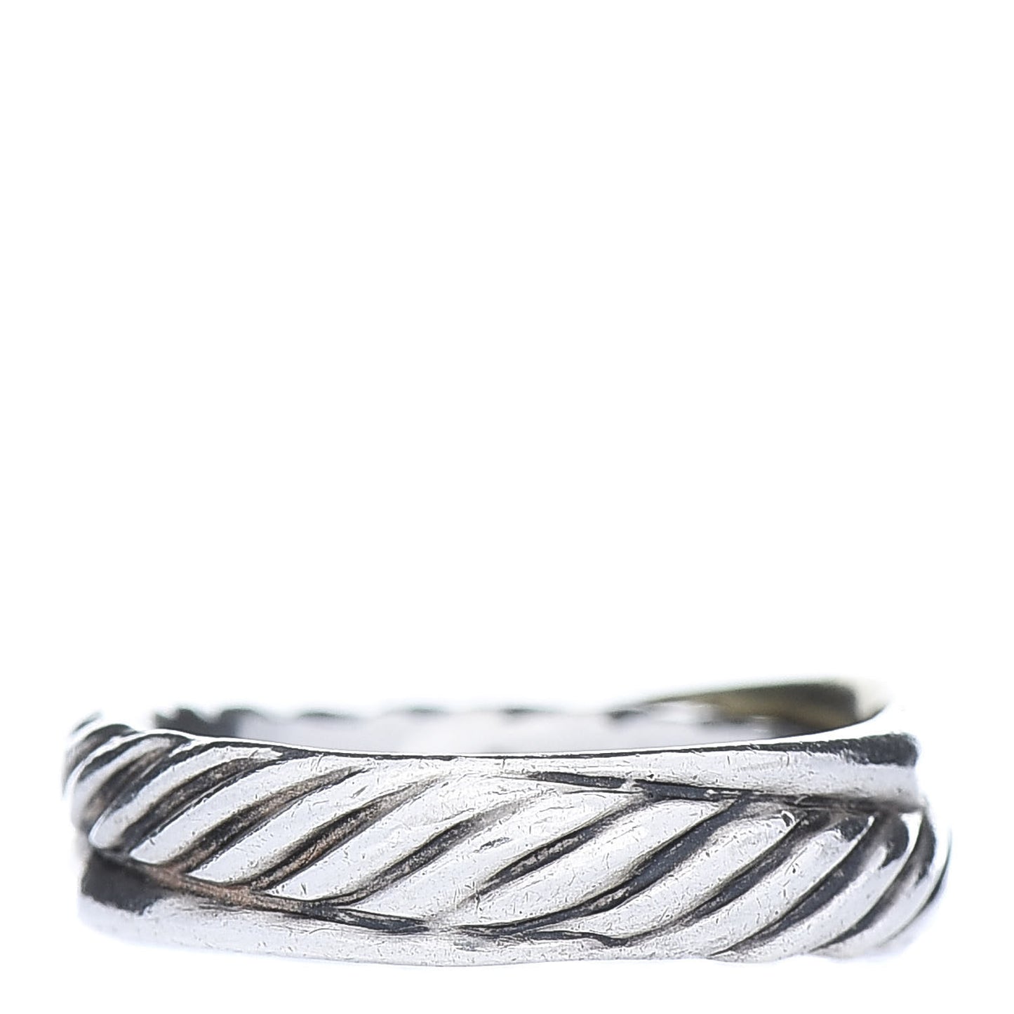 Sterling Silver 14K Yellow Gold Single Crossover Ring 54 7