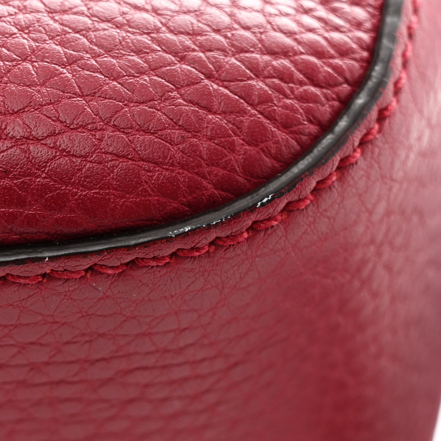 Gucci Pebbled Calfskin Studded Small Soho Disco Bag Soft Burgundy 12 of 12