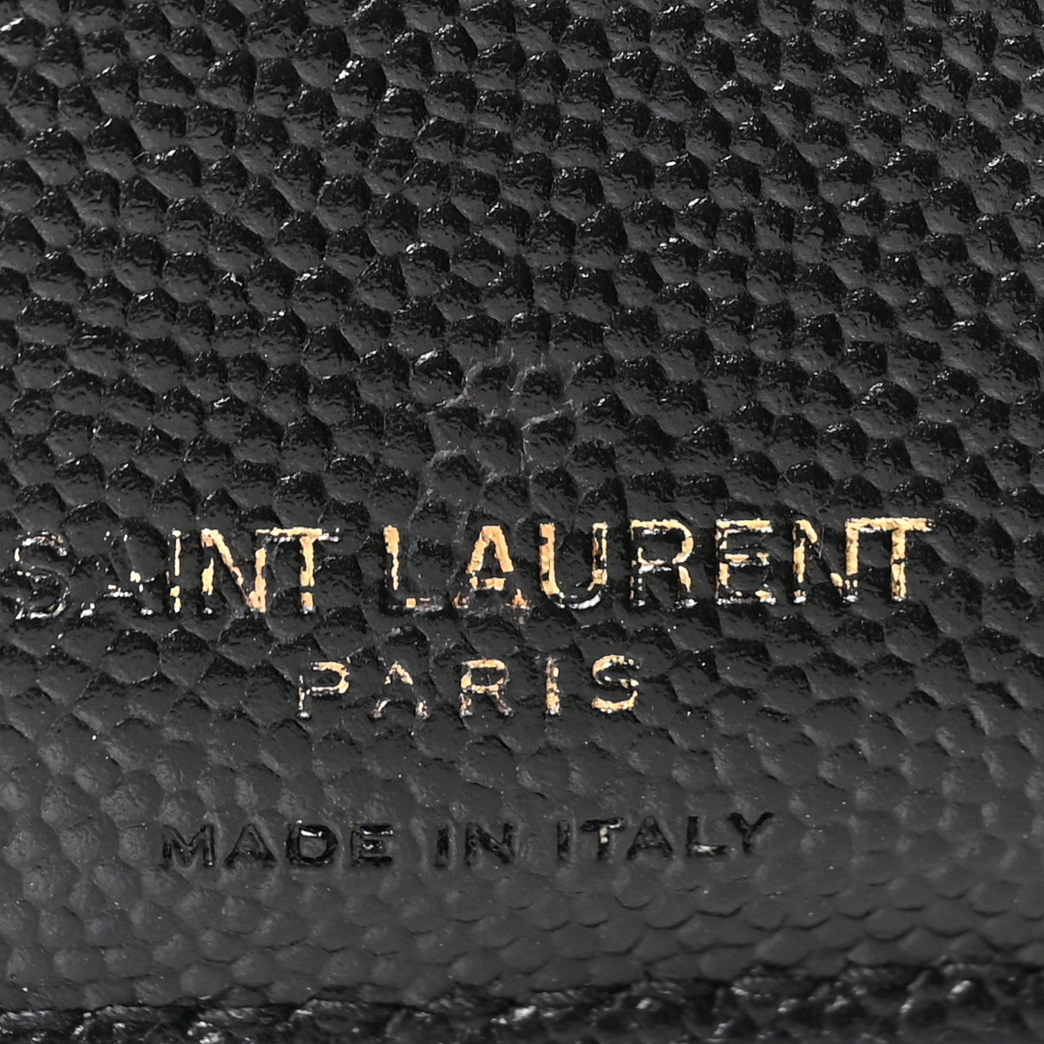 Saint Laurent Grain De Poudre Matelasse Chevron Monogram Zipped Card Case Black 11 of 12