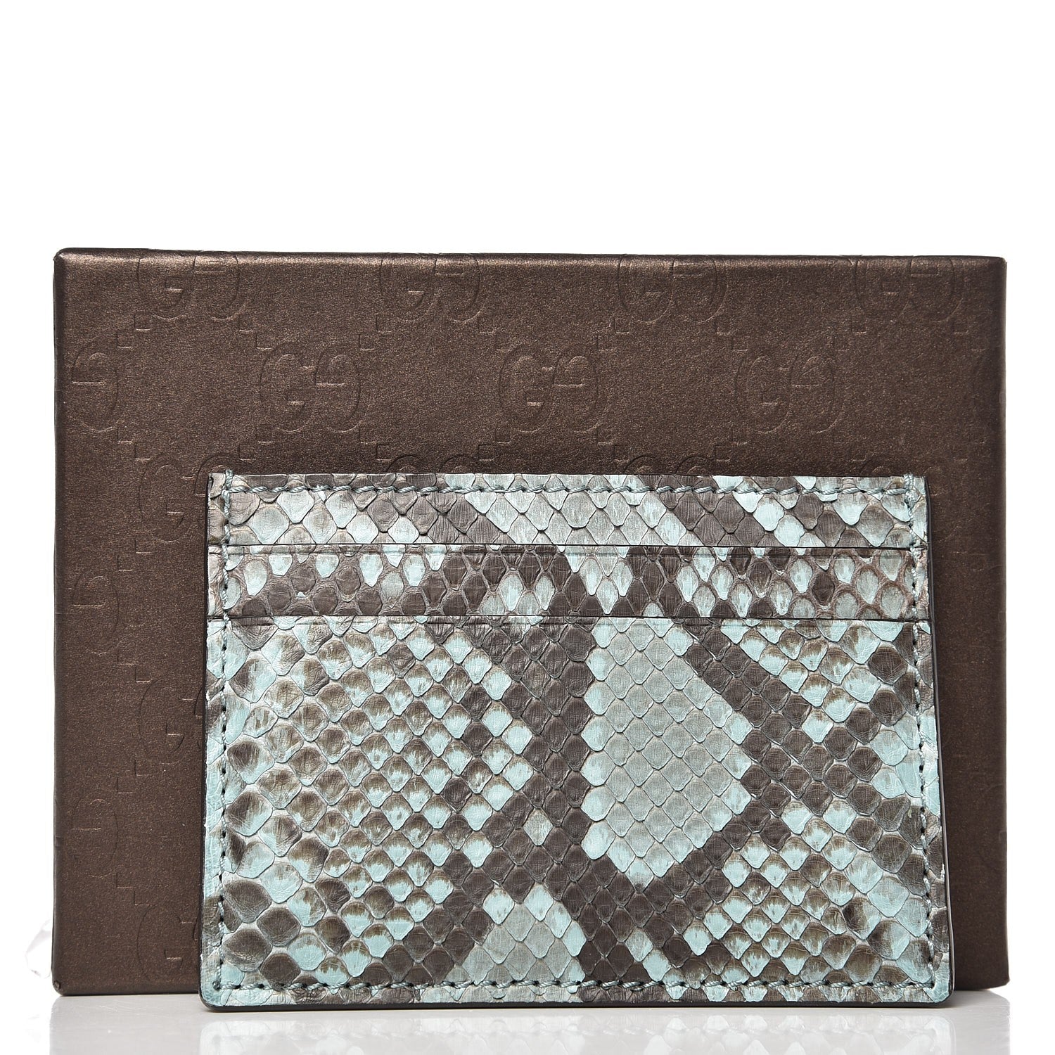 Gucci Python Card Holder Light Blue 7 of 7