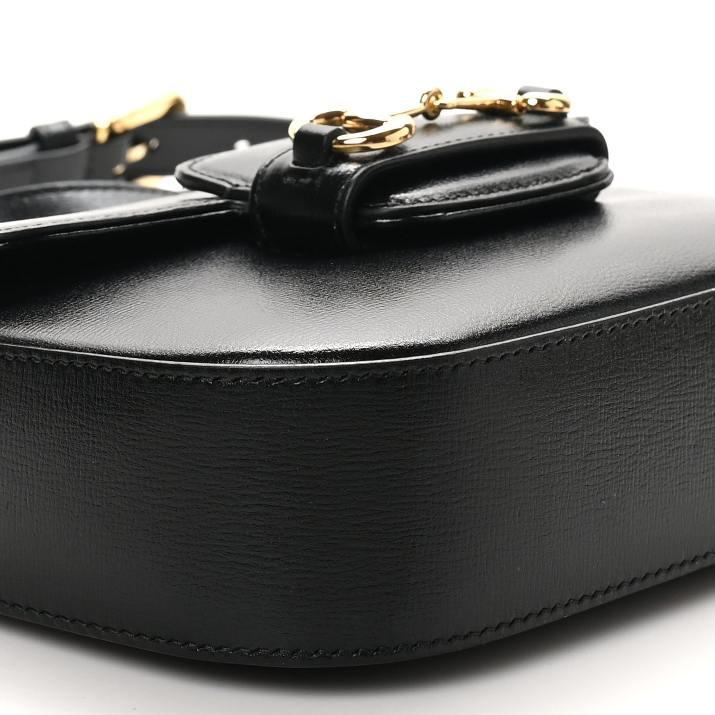 Azalea Calfskin Web Mini Horsebit 1955 Shoulder Bag Black