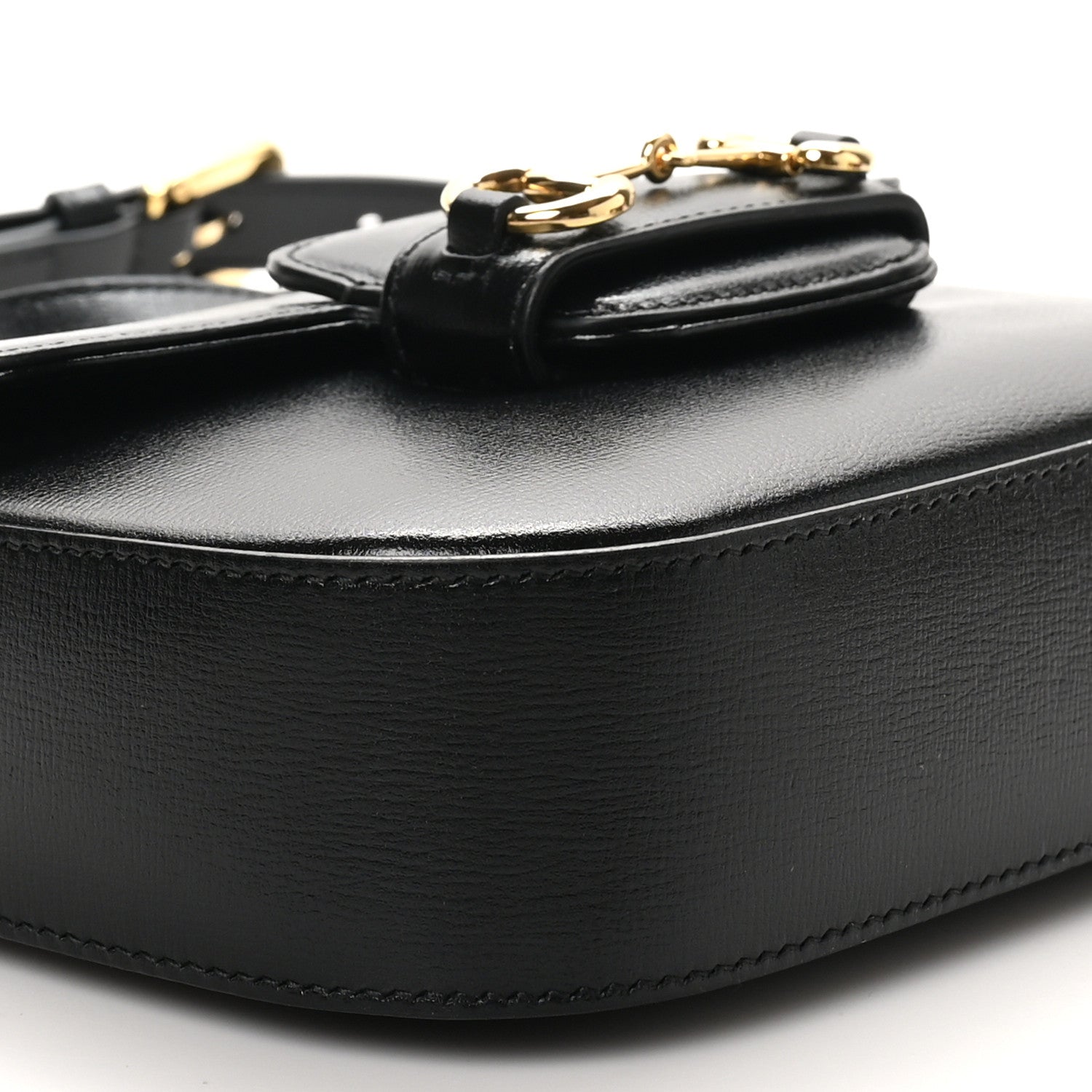 Gucci Azalea Calfskin Web Mini Horsebit 1955 Shoulder Bag Black 9 of 10