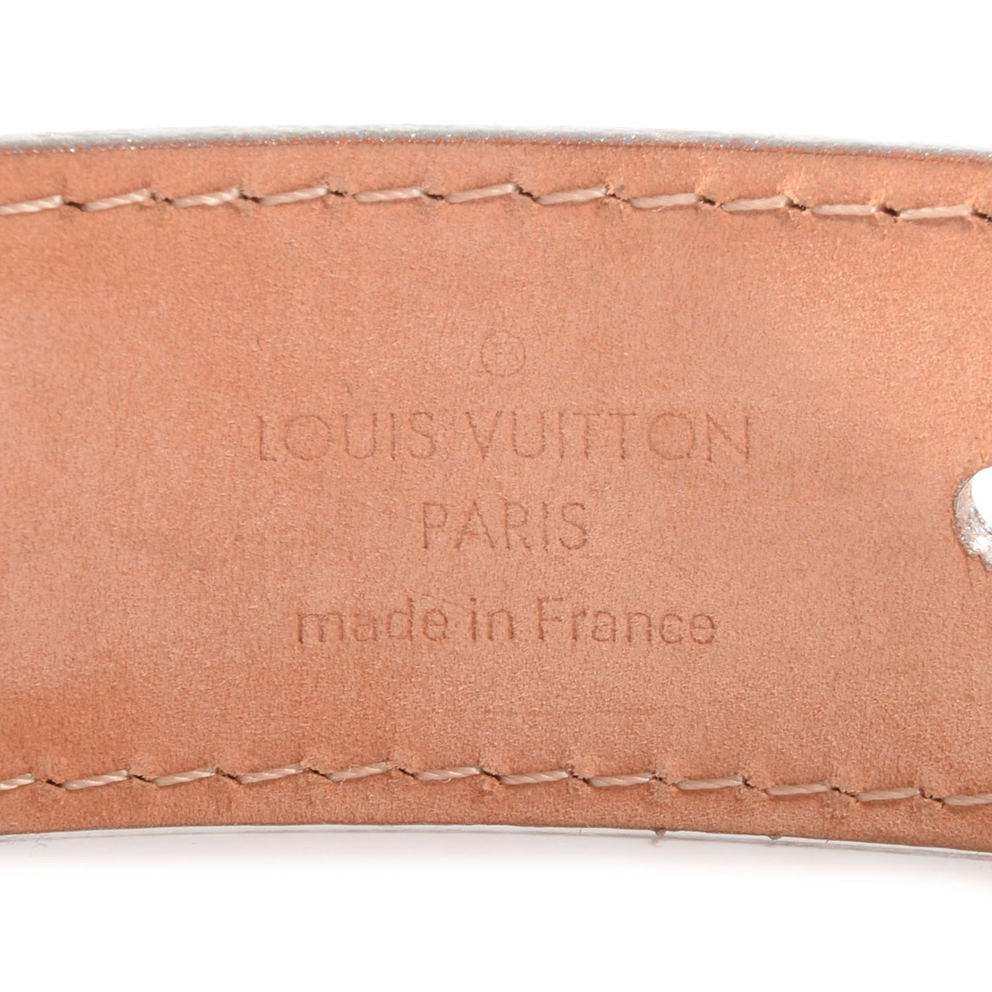 Metallic Leather Perforation Belt 90 36 Silver