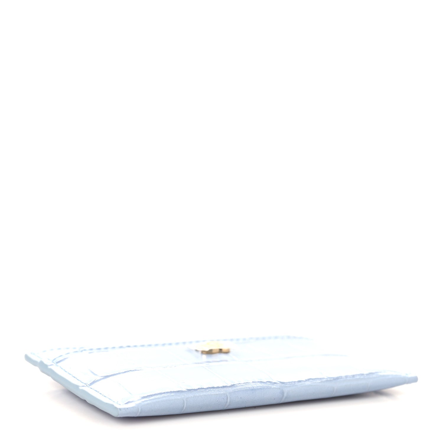 Chanel Calfskin Crocodile Embossed Crococo Card Holder Light Blue 4 of 7