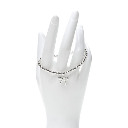 Tiffany Sterling Silver 4mm Bow Bead Bracelet 2 of 6