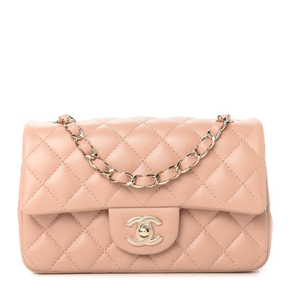 Chanel Lambskin Quilted Mini Rectangular Flap Beige 1 of 11