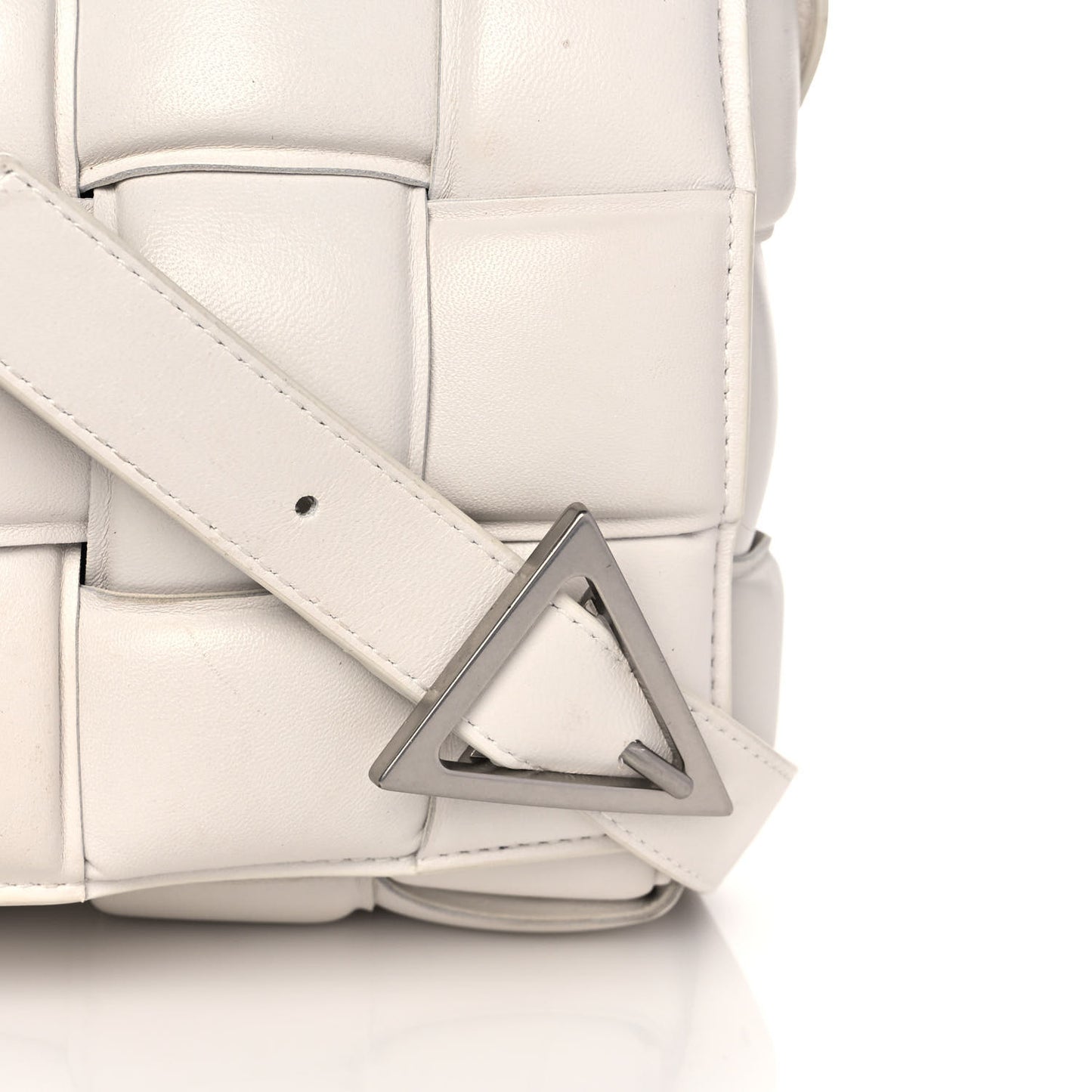 Nappa Maxi Intreccio Padded Cassette Crossbody Bag Chalk