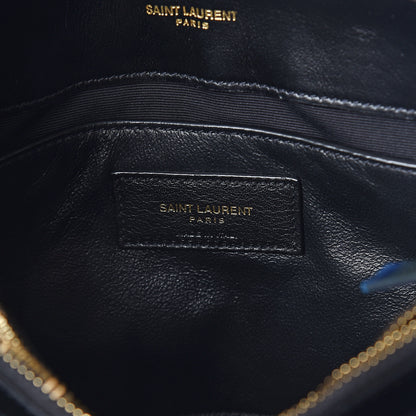 Saint Laurent Calfskin Y Quilted Monogram Small Loulou Chain Satchel Black 5 of 8