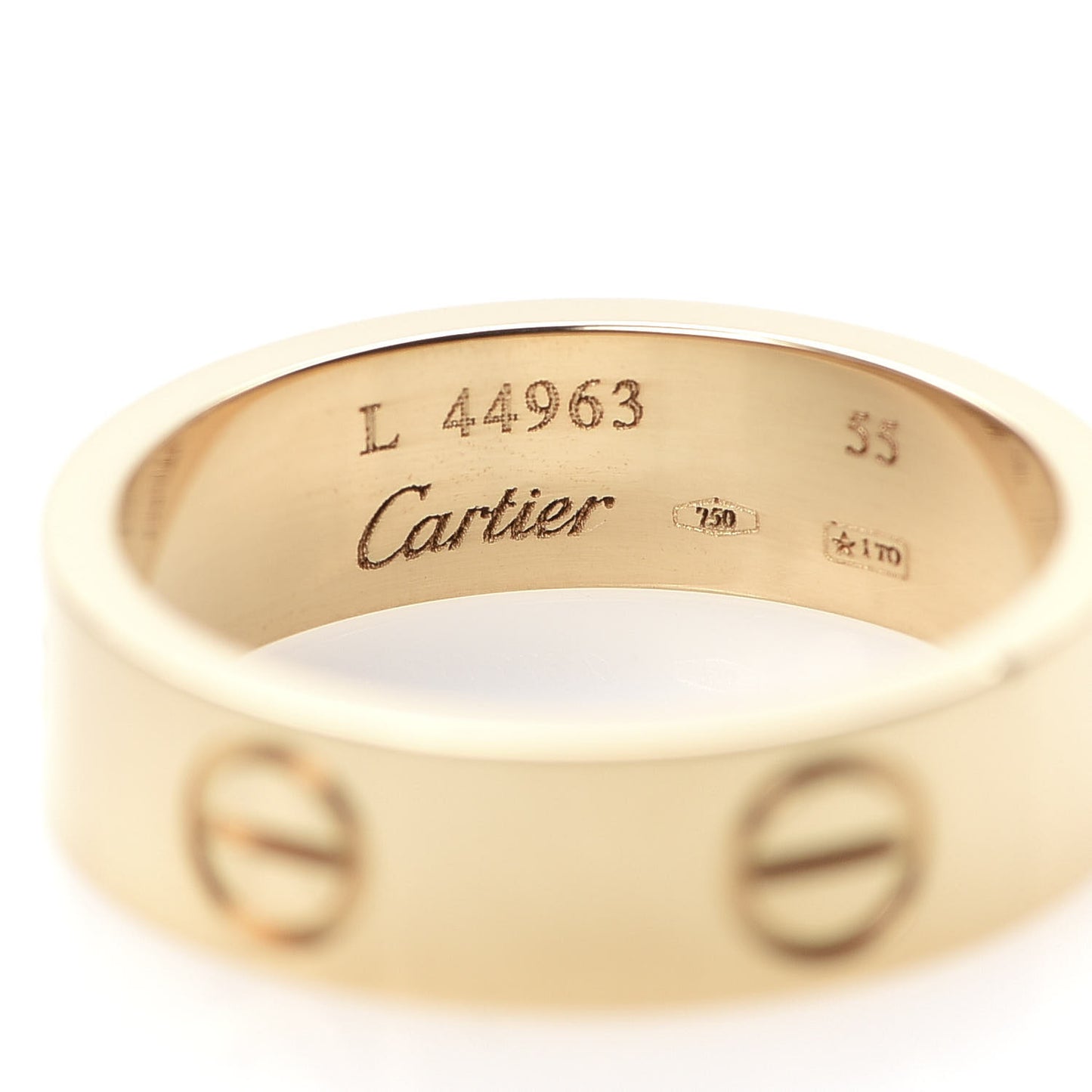 18K Yellow Gold 5.5mm LOVE Ring 55 7.25