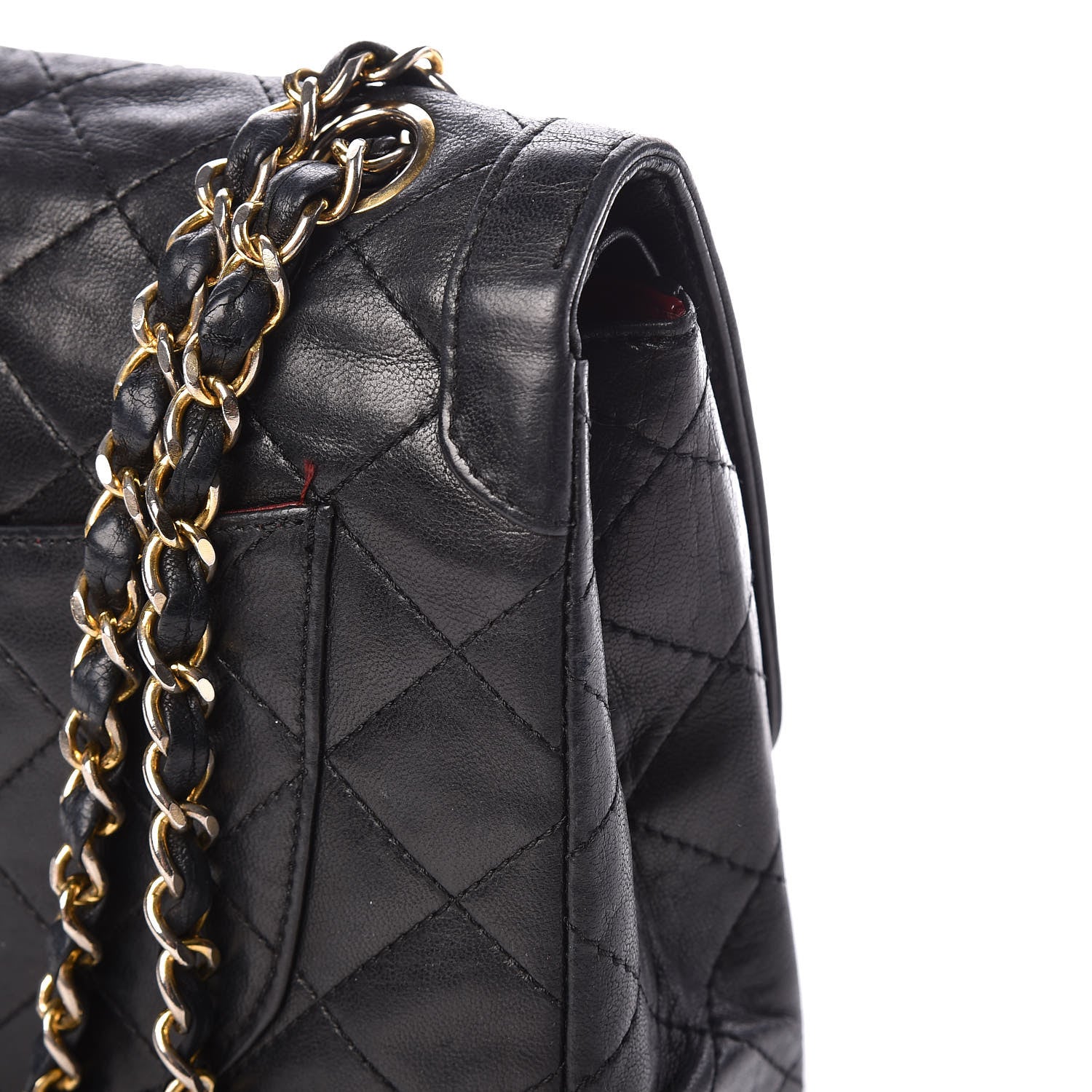 Chanel Lambskin Quilted Medium Double Flap Black 14 of 20