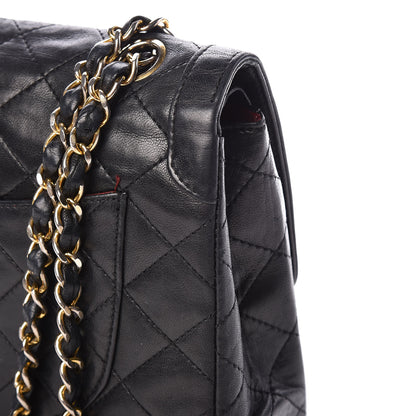 Chanel Lambskin Quilted Medium Double Flap Black 14 of 20